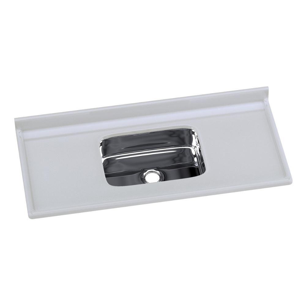 Pia De Cozinha Mármore Sintético 120x55cm Com Cuba Aço Inox Multimóveis CR20472 Gelo