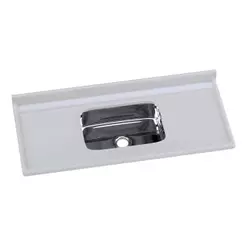 Pia De Cozinha Mármore Sintético 120x55cm Com Cuba Aço Inox Multimóveis CR20472 Gelo