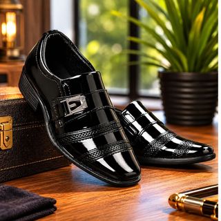 Sapato Social  Masculino Preto Verniz Luxo Conforto Casamento Pajem Festa Elegante  Formatura Igreja