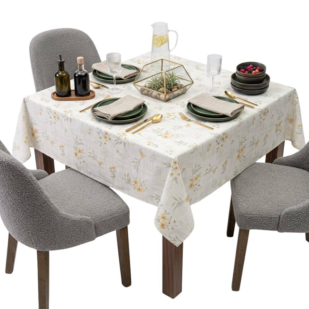 Toalha Mesa Posta Decorativa 6 Lugares Lepper Campina Estampada Delicada 1,50x2,20m