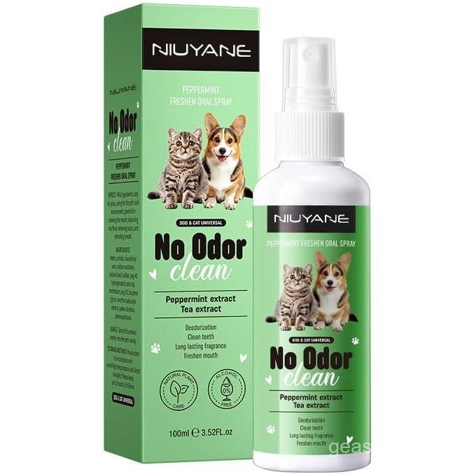 Spray Dental para Gatos PET, Spray Refrescante de Hortelã-Pimenta, Previne Mau Hálito e Infecções, Alivia Vermelhidão na
