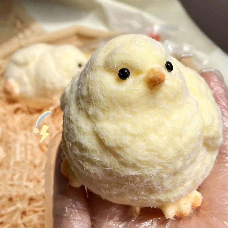 Bonito Mole Pintainho Macio Squeeze Brinquedo De Silicone Alívio Do Estresse Pegajoso Hamster Kawaii Mini Frango Fidget