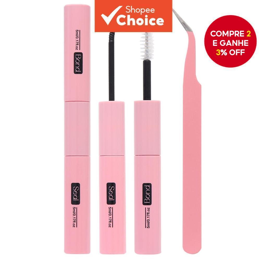 Lash Bond e Selador com Pinças para Cílios de Longa Duração e à Prova d'Água - 5ml+5ml