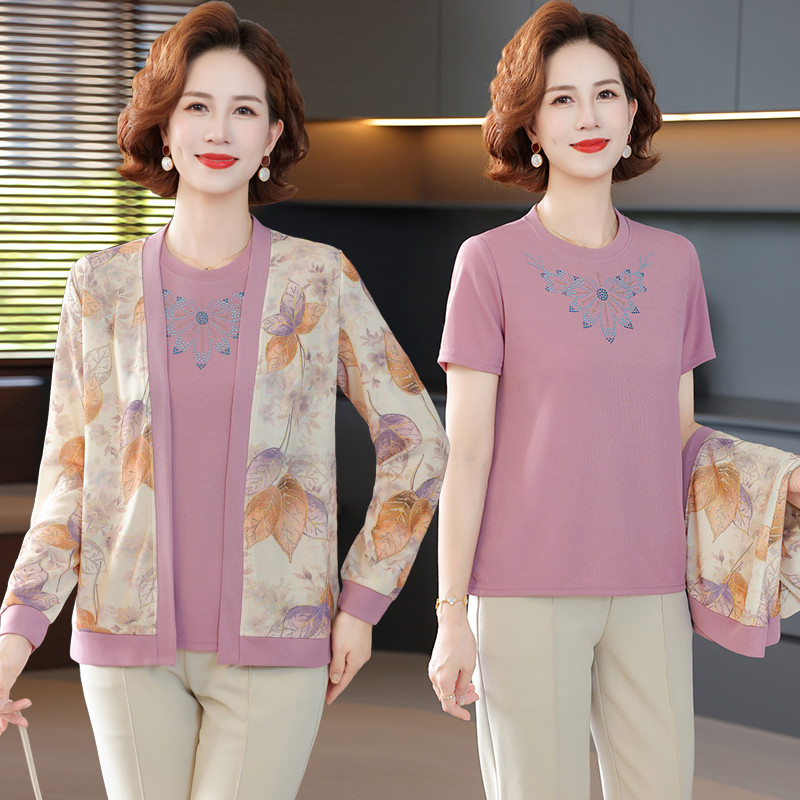 Mãe outono terno Kuantai jaqueta estilo fino 40 anos 50 mulheres idosas de meia-idade primavera outono estilo ocidental 