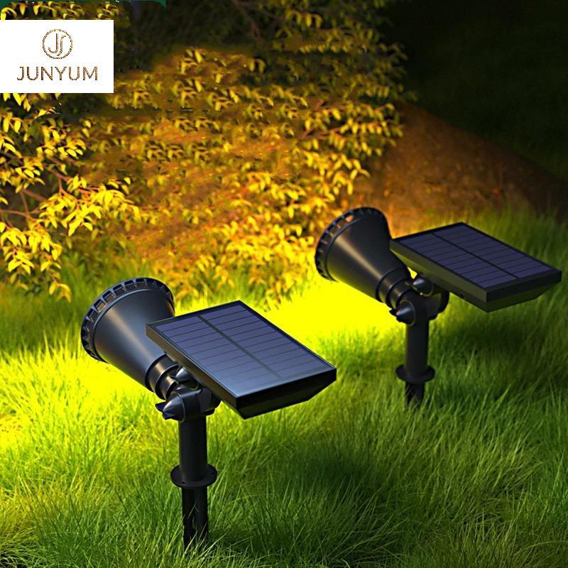 YUKE Design Exclusivo 18 Led Spot Light À Prova Dwaterproof Água Jardim Solar Estaca Holofote Para Caminho Paisagem Gram