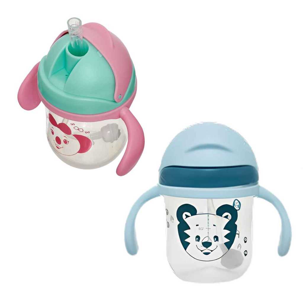 Copo Treinamento Com Alça 220ml Lilica Ripilica Ou Tigor Tigre +12 Meses Canudo Silicone