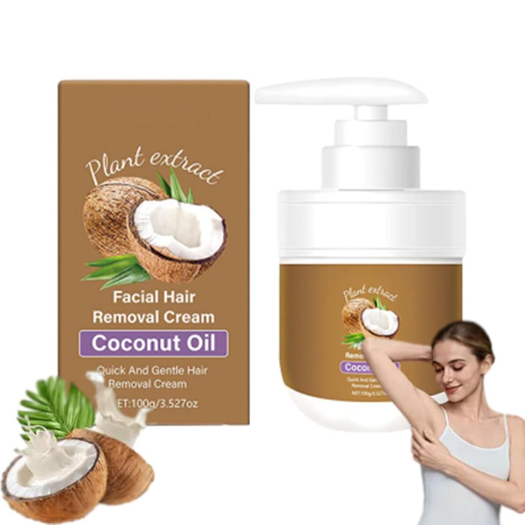 Remoção de Pelos Faciais com Óleo de Coco, Remoção de Pelos Faciais para Mulheres, Indolor e Não Pegajoso, Removedores C