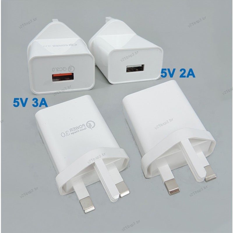 5V 2A 3A 2000MA 3000MA Carregador Reino Unido Plug Fonte De Alimentação Branco AC Para DC Adaptador De Parede Tomada De