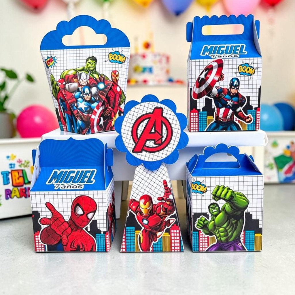 Personalizados VINGADORES HEROIS  (PEGUE E MONTE) - kit festa - lembrancinha - aniversario - caixinhas personalizadas
