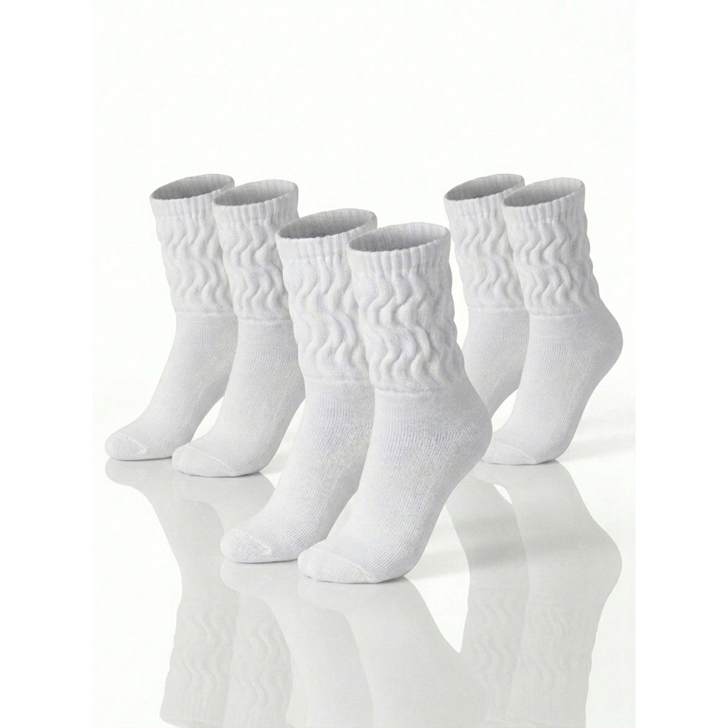 Kit 3 Pares Meias Aeróbica Brancas Fitness Academia Yoga