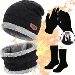 Conjunto Inverno Touca de Frio + Cachecol Gola Forrada + Luva - Masculina e Feminina Cachecol Echarpe