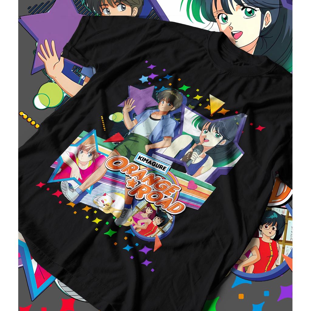 Camiseta Masculina Feminina Estampa Kimagure Orange Road Personagens Retro T-shirt Unissex Streetwear Premium Algodão