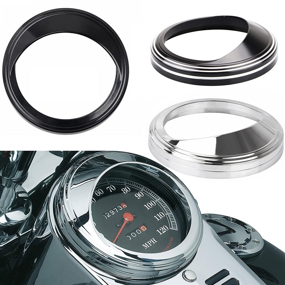 5 " Motocicleta Universal Viseira Velocímetro Medidor Tanque Montagem Capa Guarnição Anel Moldura Banhado Para Harley Dy
