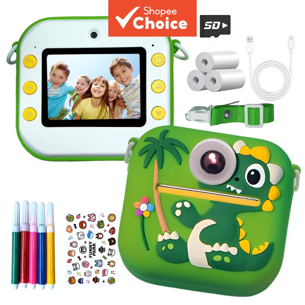 Mini Impressora Fotográfica Câmera De Impressão Instantânea Lente Dupla Gravador HD Modos Divertidos Integrados Leitor D