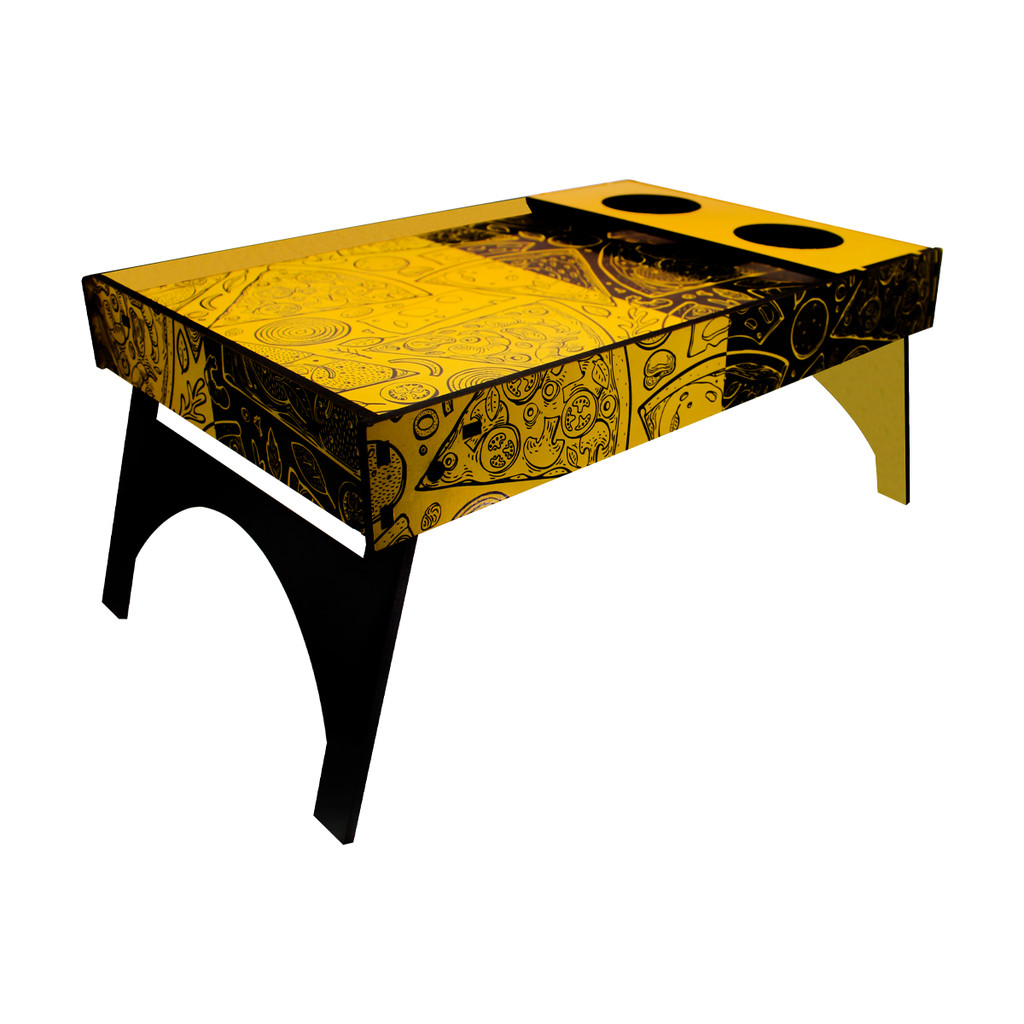 Bandeja Cafe Manha Mdf Porta Copos Pes Articulados Notebook Cama Sofa