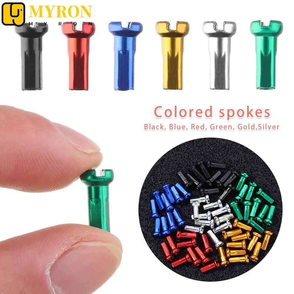 MYRON1 10/20/50pcs Mamilos De Raio De Roda Para Bicicleta 6 Cores Liga Anodizada Acessórios Rodas De