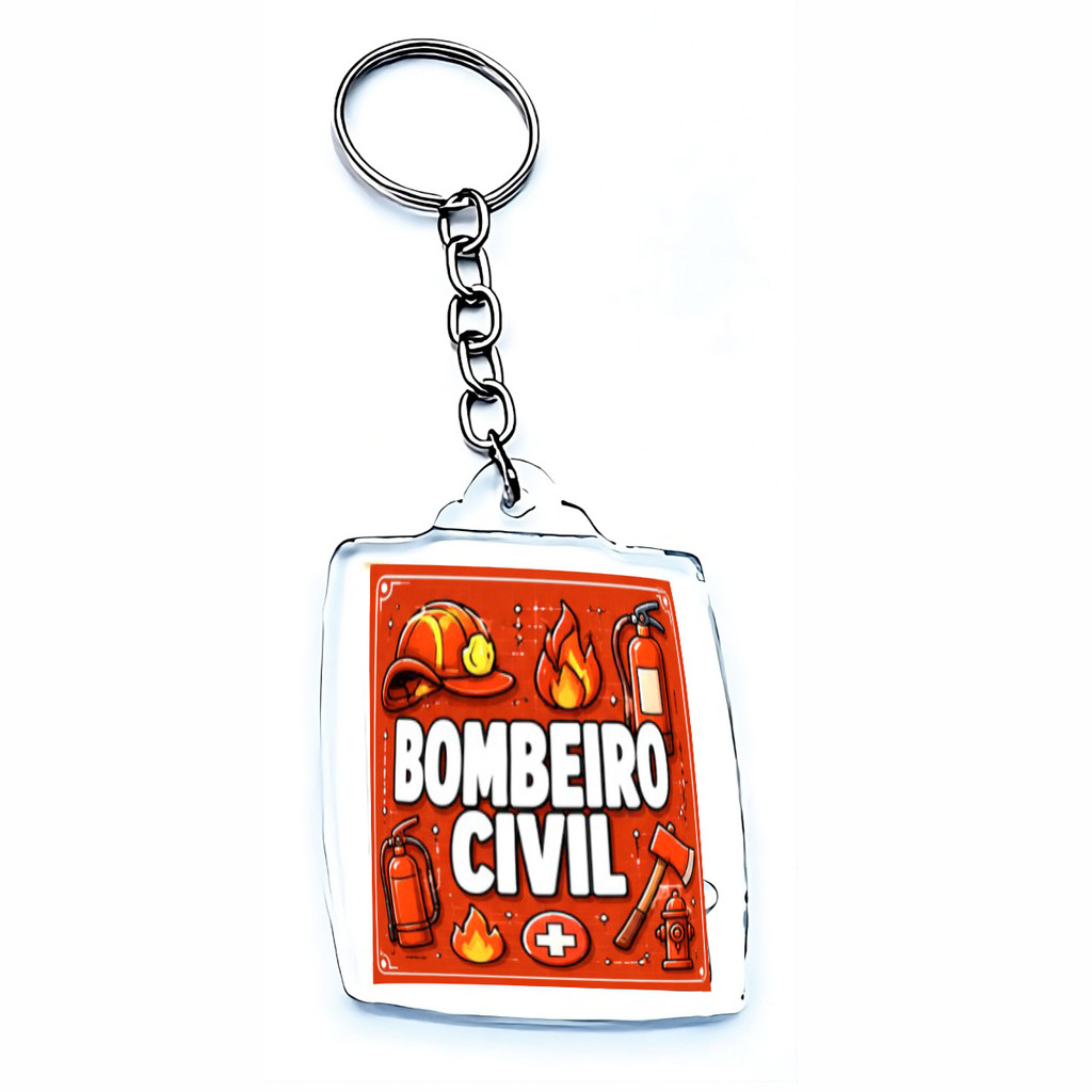 Kit 10 Chaveiros Bombeiro Civil Profissão Presente