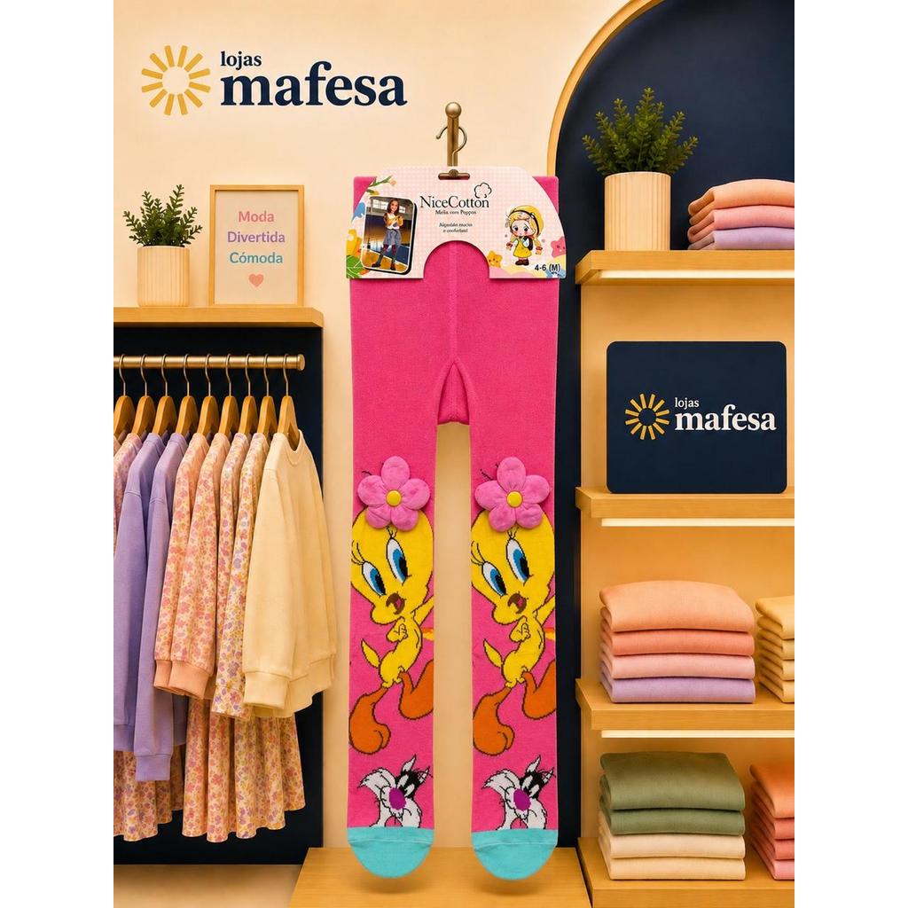 Meia Calça Maluca 3d Infantil
