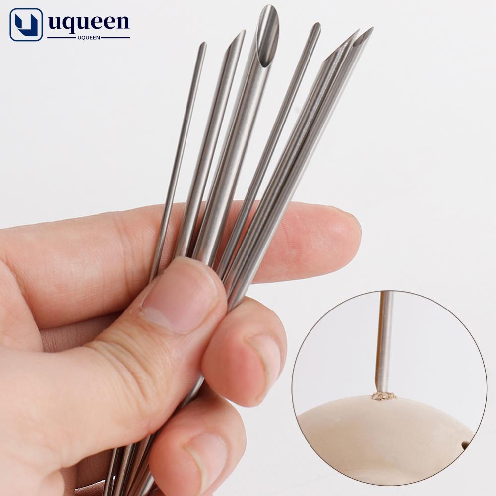 UQUEEN 6 Pçs/set Furador De Aço Inoxidável Para Cerâmica Argila Holing Escultura Corte Puching Ferramentas Pote Vaso Fer