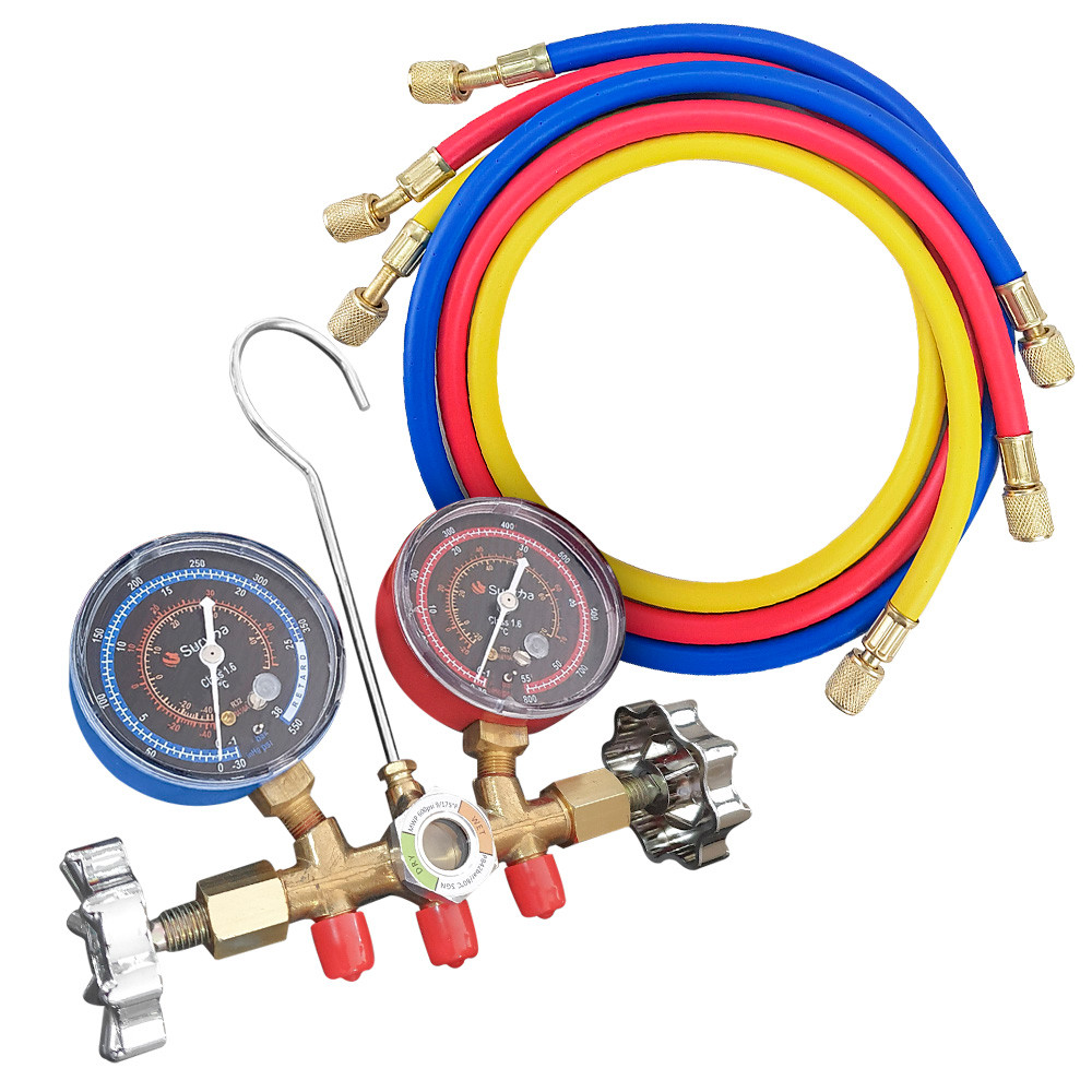 Manifold Suryha R410 com Mangueiras 5/16 90cm (Manômetro R410 R22 R404A R507)