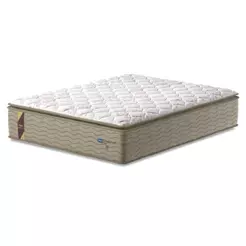 Colchão Casal King Molas Guarda Costas Max Com Pillow 193x203x40cm Bege/Branco Probel