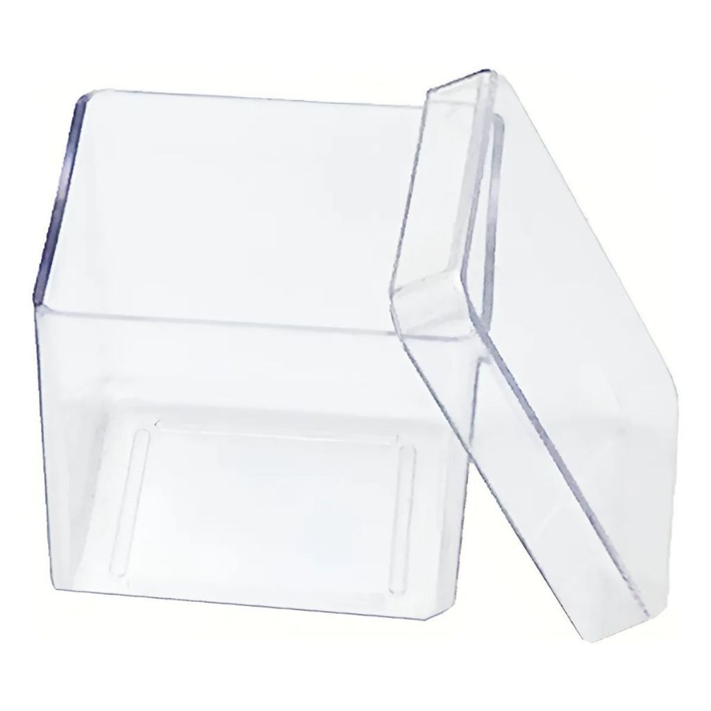 Kit 100 Caixinhas Acrilica 5x5cm Transparente para Festa Lembrancinha e Aniversario