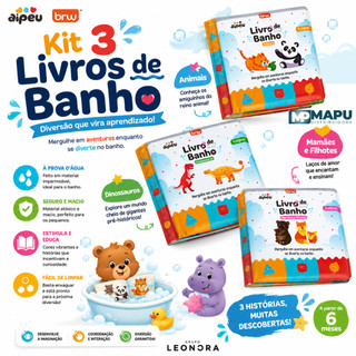 Kit 3 livros de Banho para Bebês