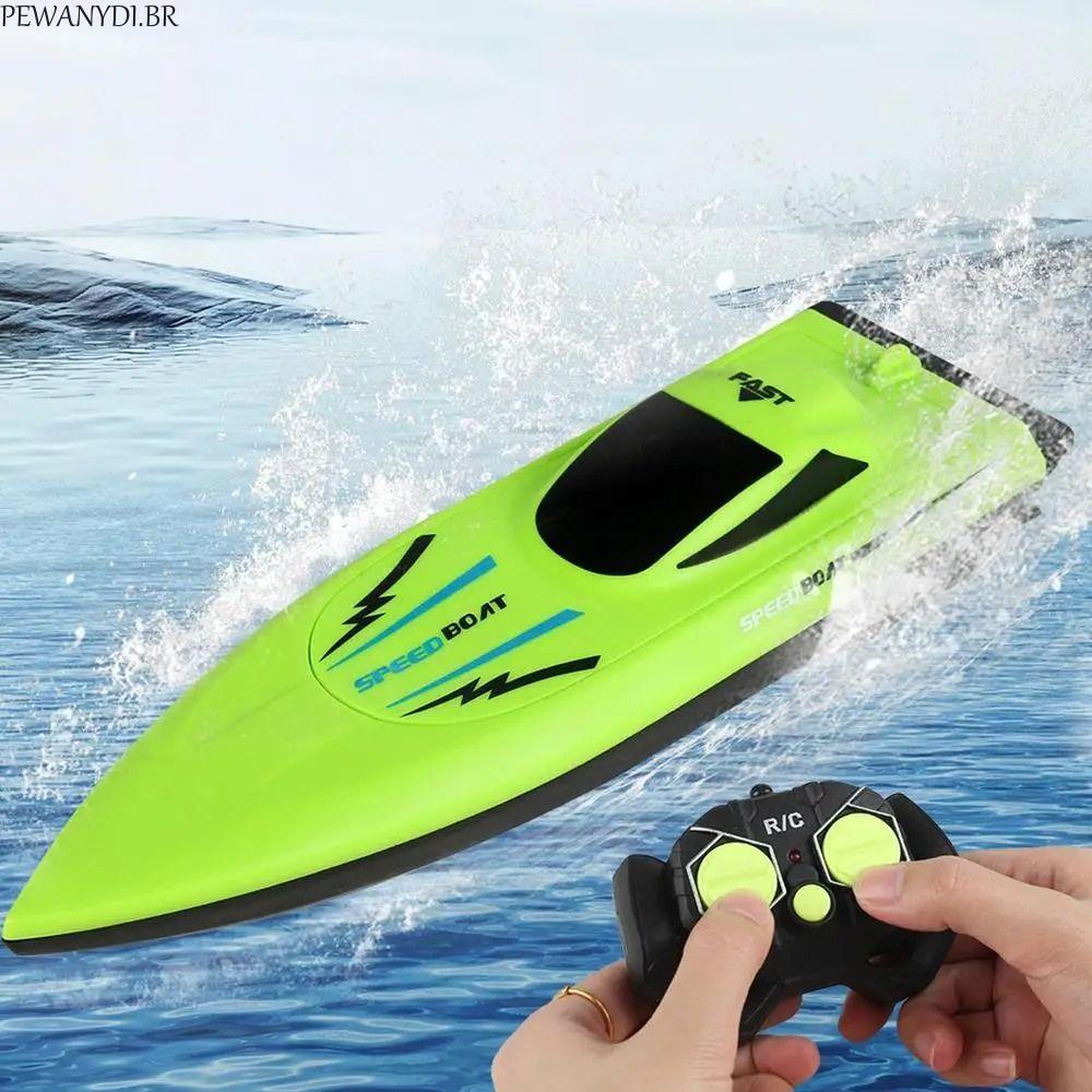 Barco De Controle Remoto PEWANYDI , Barcos RC De Corrida À Prova D'água De Longa Duração , Brinquedo De Lancha Sem Fio D