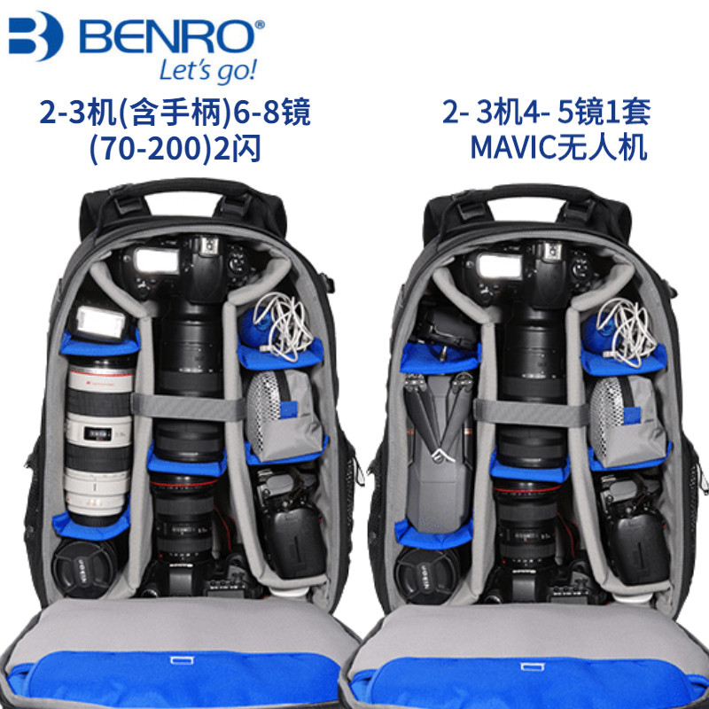 Benro DJI Yu2 Lente de câmera profissional à prova d'água Slr de grande capacidade 51 cm Mochila para fotografia de comp