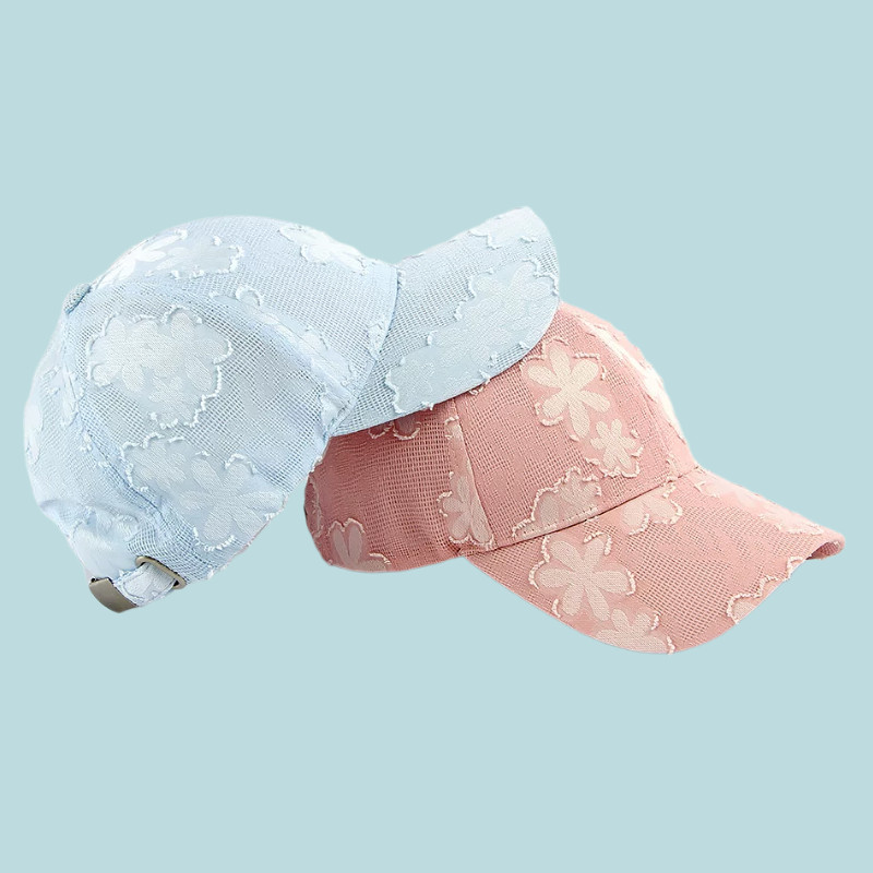 Boné de beisebol de flor fresca feminino verão respirável protetor solar chapéu de sol Casual rosto-aparecimento pequeno