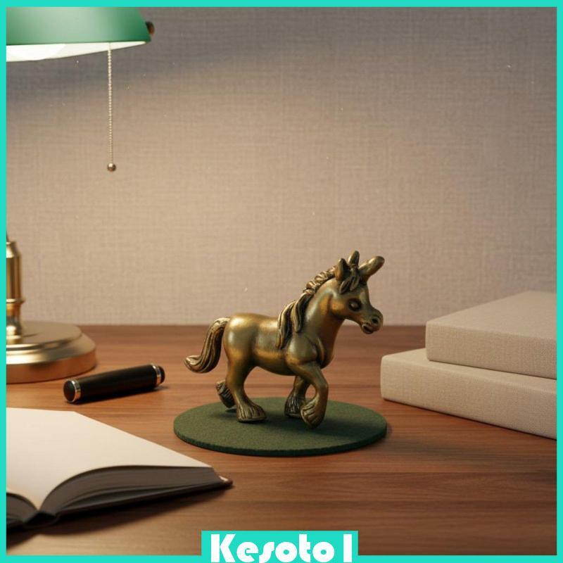 [Brkesoto1] Estátua De Unicórnio De Bronze De Latão Retrô Cavalo Mítico Colecionável Arte Decoração Estatueta De Mesa Pa