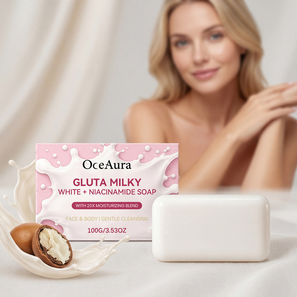Sabonete Leitoso Branqueador Glutationa Rosto Barra De Limpeza Corporal 100g Suave Iluminar A Pele Banho Natural Chuveir