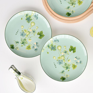 Wufu Linmen Bone China Prato 8 Polegada Prato Frio Prato Plano Prato Chinês Prato Raso Prato de Bolinho Prato Plano Prat