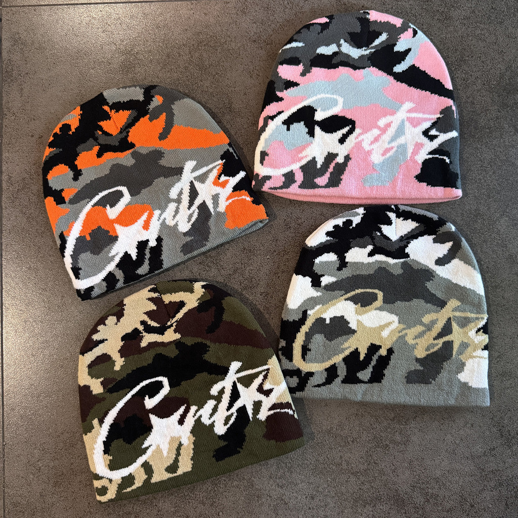Frete Grátis Gorro de tricot camuflado com grafite Corte estilo americano gorro unissex hip hop quente para inverno