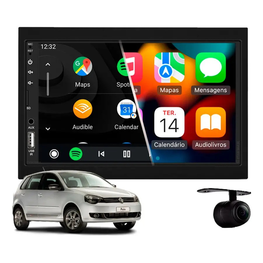 Central Multimídia Carplay Volkswagen Polo 2007 À 2015