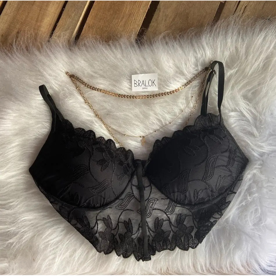 Kit 2 Cropped Renda Bordado Eleva Seios Temos Plus Size