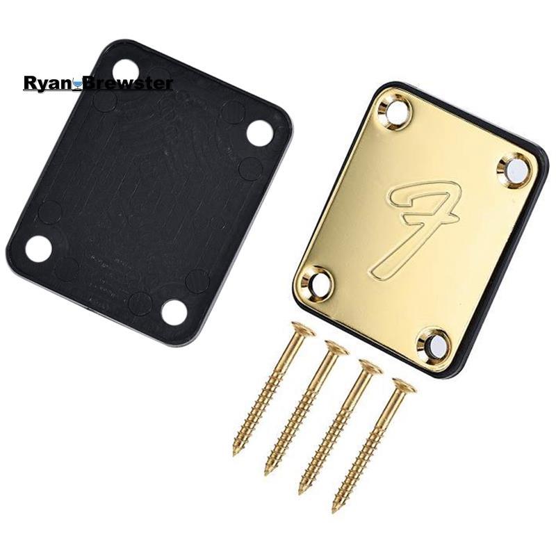 [Preferência R] 1 Conjunto 70S Placa De Pescoço De Guitarra De 4 Parafusos Com Protetor De Alça De Traseira De Plástico