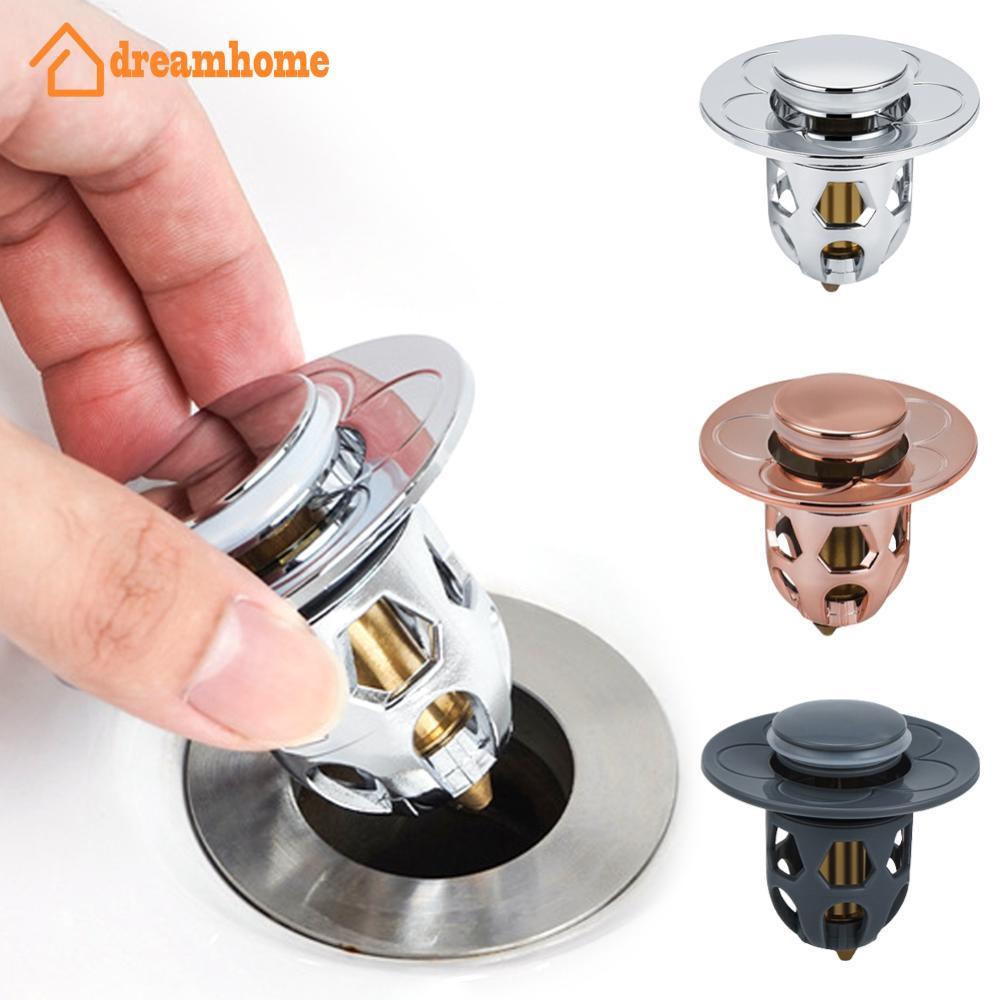 DREAMHOME Cobre Pop-Up Bounce Núcleo Pia Drenos Rolha Lavatório Dreno Filtro Plug Banheiro Chuveiro Coletor De Cabelo Fe