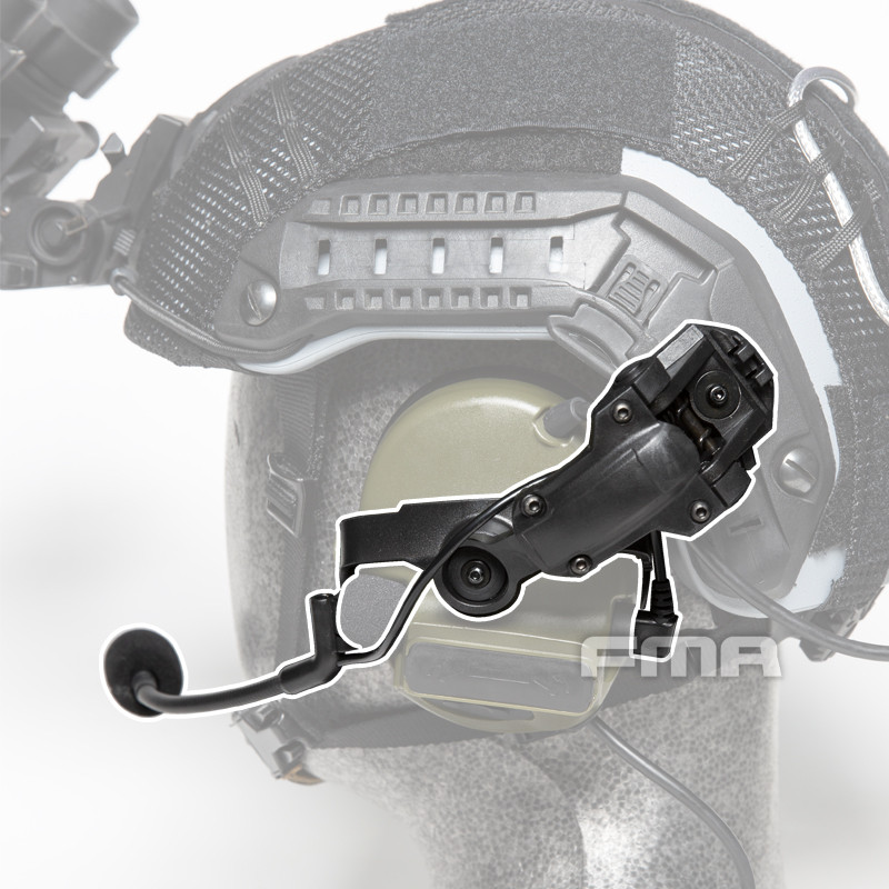 FMA PELTOR COMTAC Suporte de montagem traseira para capacete de fone de ouvido C3 para AMP Suporte para capacete de fone
