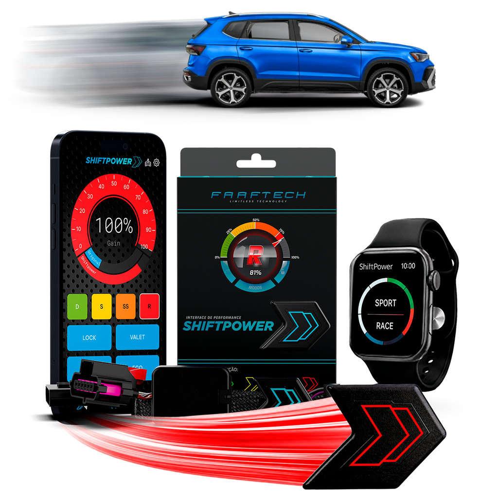 Shiftpower Chip Acelerador Tira Atraso Pedal Taos 2022 até 2026 FT-SP18+ Carplay