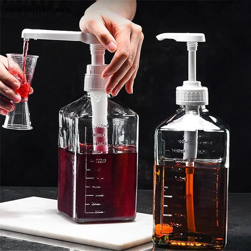 [newwellknown] Dispensador De Líquido 1600ml Com Bico De Bomba Para Xarope De Café , Mel , Jarra De Cozinha Nwk