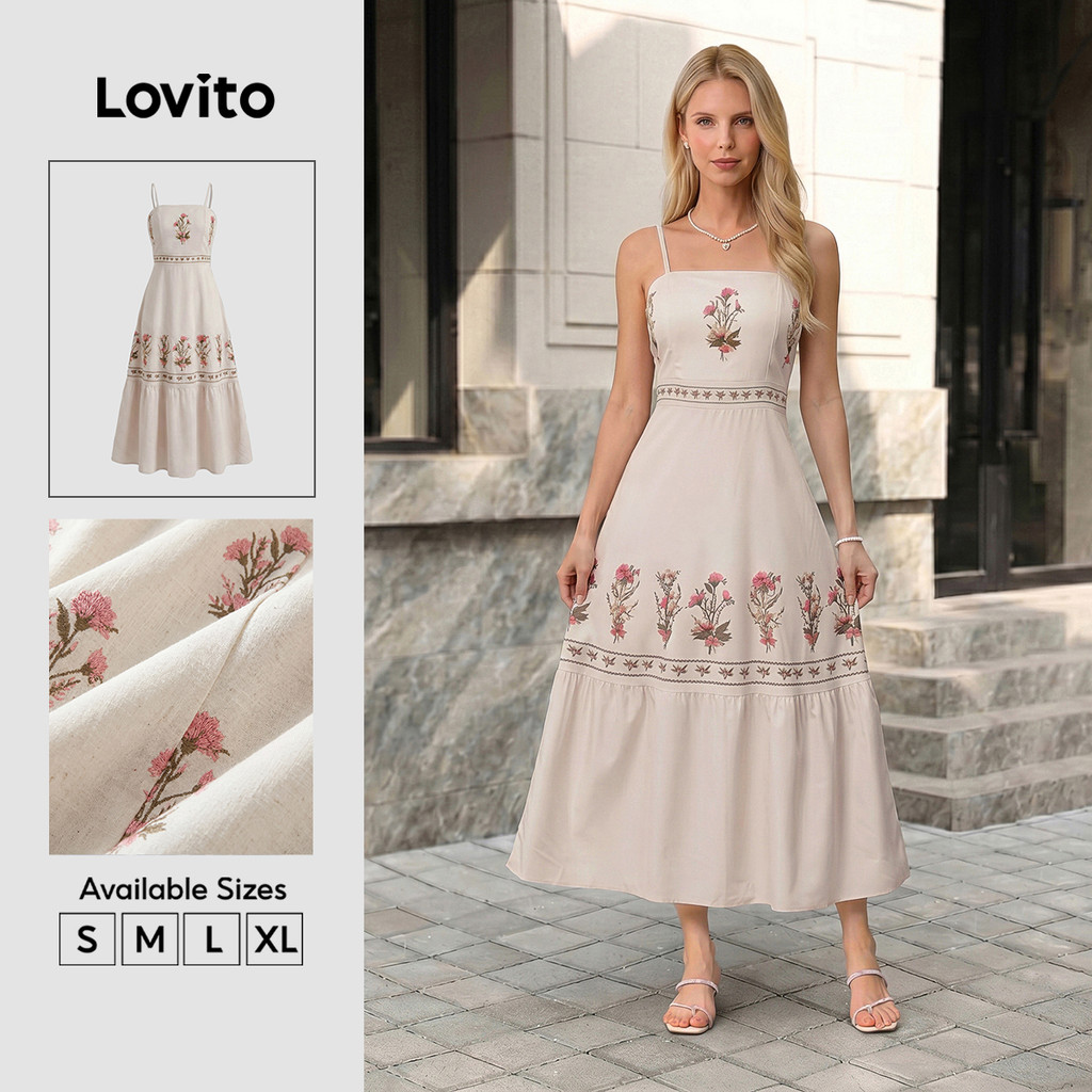Lovito Elegante Vestido de Primavera/verão para mulheres LBL30167
