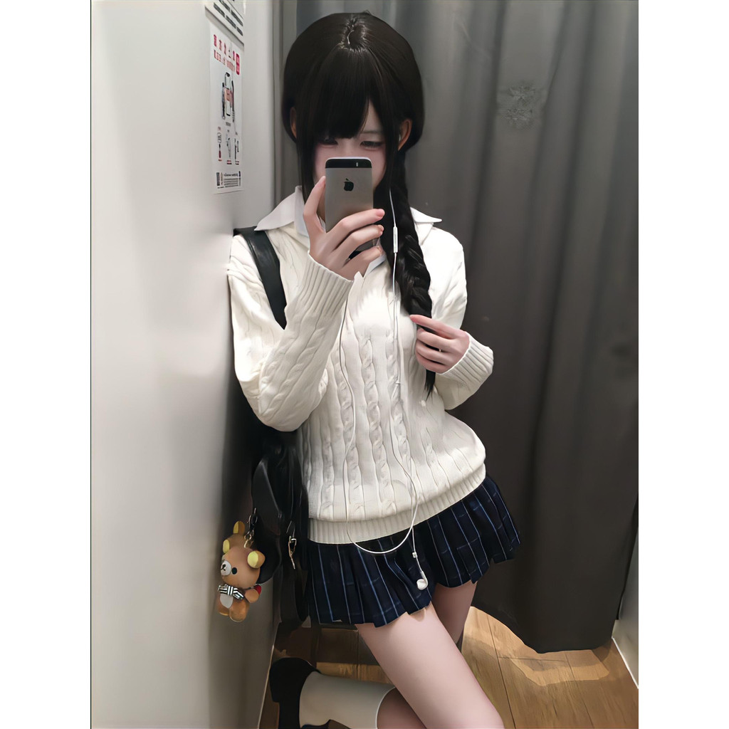 Doce batata Meow Original jk torção camisola feminina com capuz japonês solto jaqueta 2025 novo estilo outono inverno ca