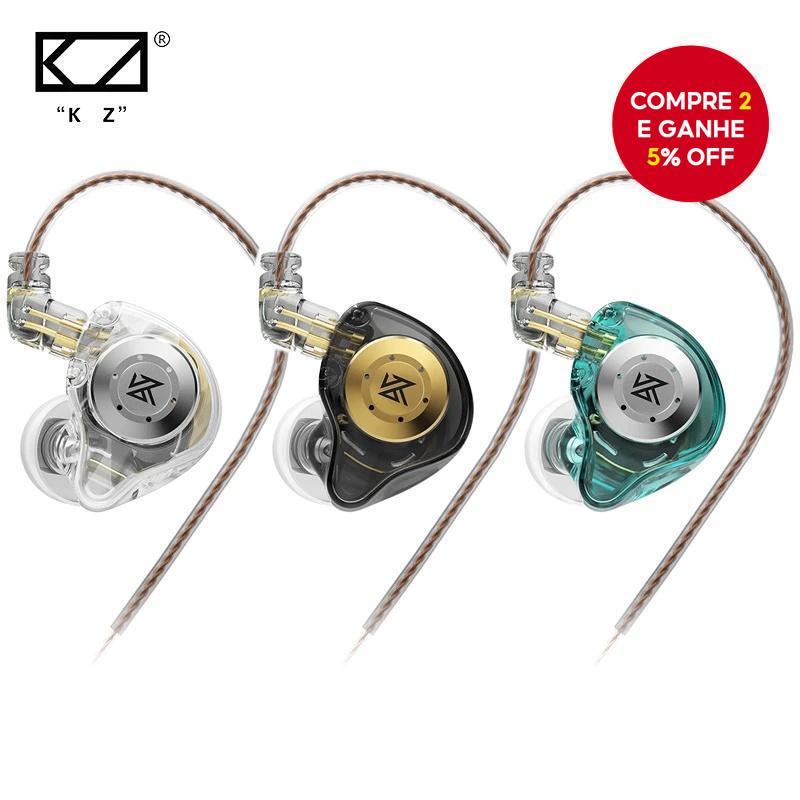 KZ EDX Pro Fones De Ouvido Com Graves Profundos Monitor Intra-Auriculares Esportivos Cancelamento De Ruído HIFI Intelige
