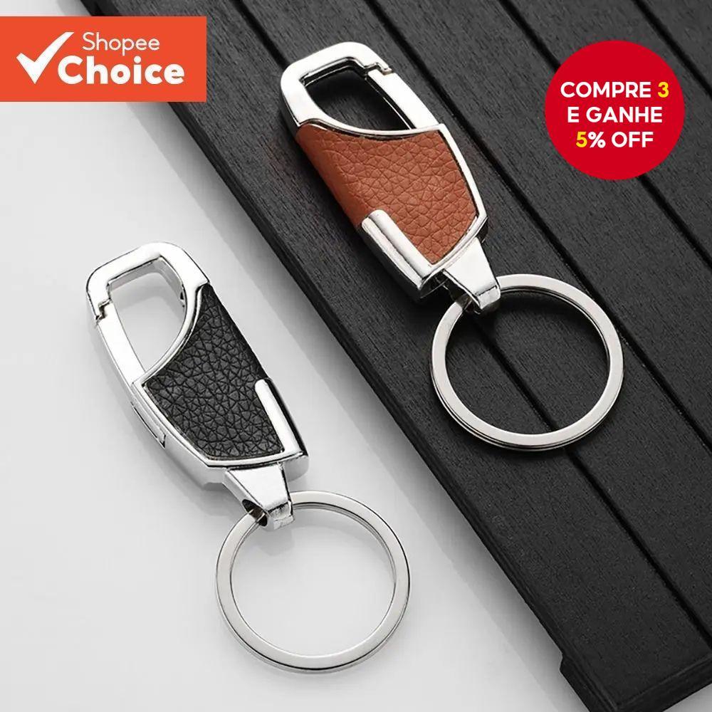 Chaveiro Masculino De Couro De Luxo Criativo DIY Metal Carro Remoto Durável Acessórios Automóveis Presente