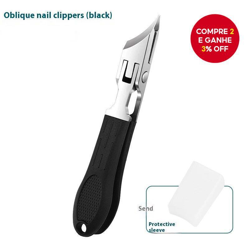 Tesoura para Unhas Oblíqua em Aço Inoxidável