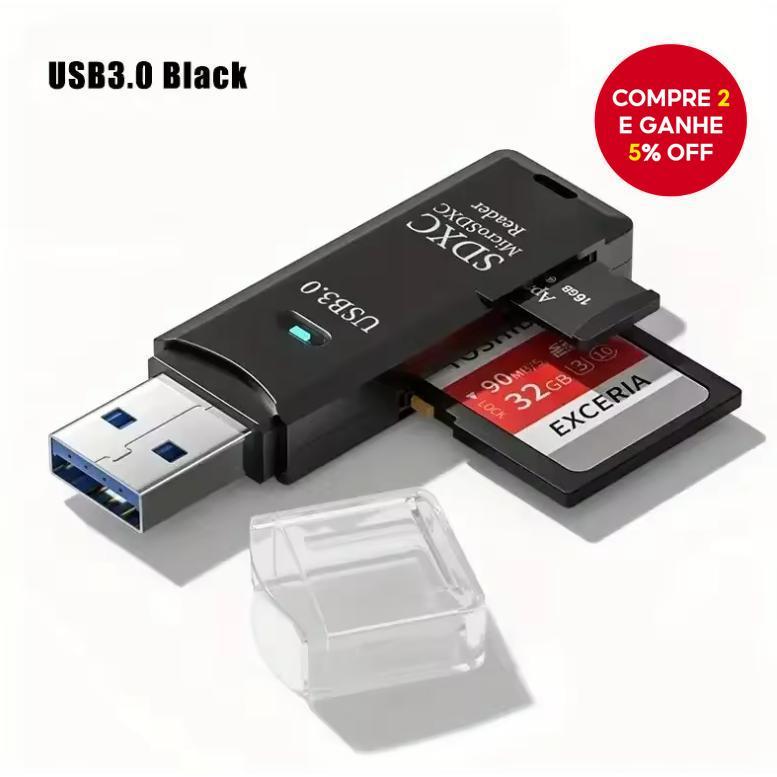 Leitor De Cartão Micro Sd Usb 30/20 Com Transmissão De Dados De Até 5gbps, Compatível Com Pcs E câmeras
