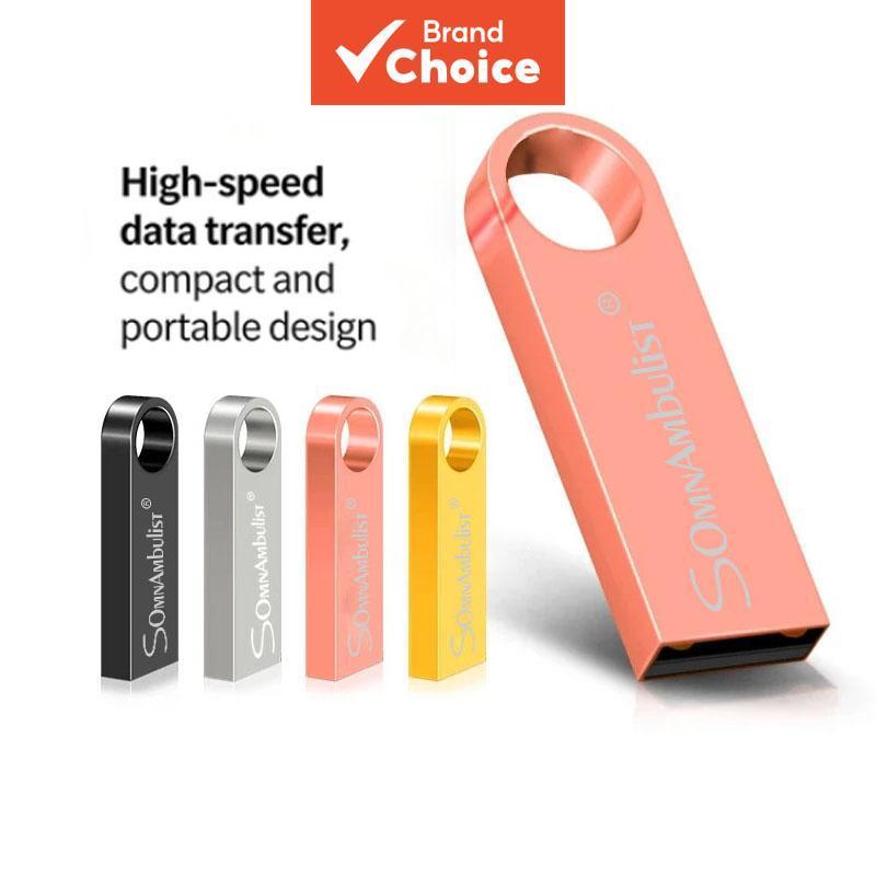Pen drive portátil com chaveiro metálico, 1GB/2GB/4GB/8GB/16GB/32GB/64GB/128GB pen drive USB à prova d’água, ideal para