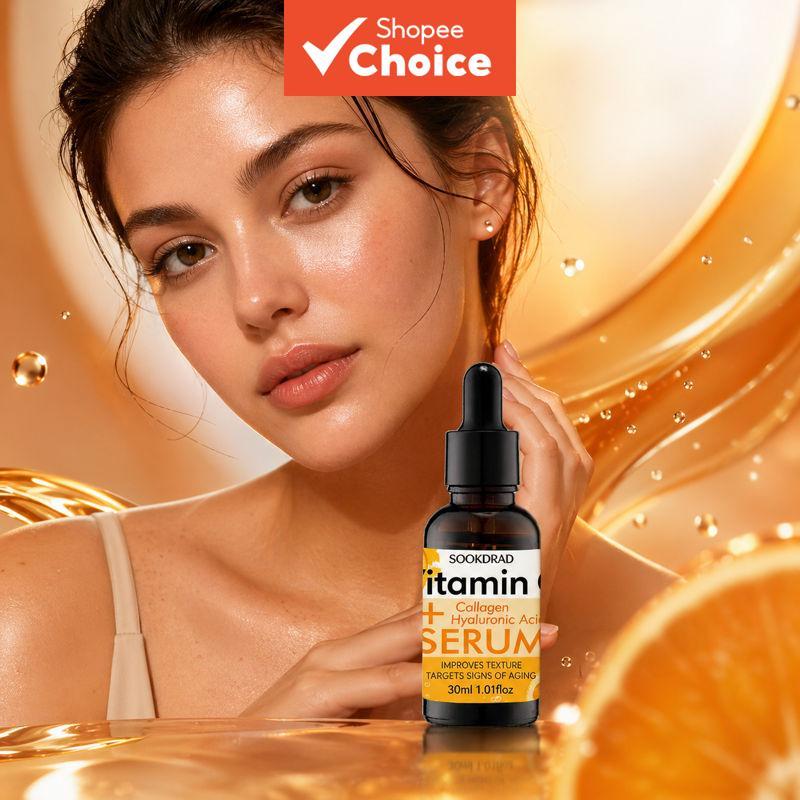Soro pré-vitamina C com ácido hialurônico, potencializa a absorção, para o rosto, base de cuidado 30 ml
