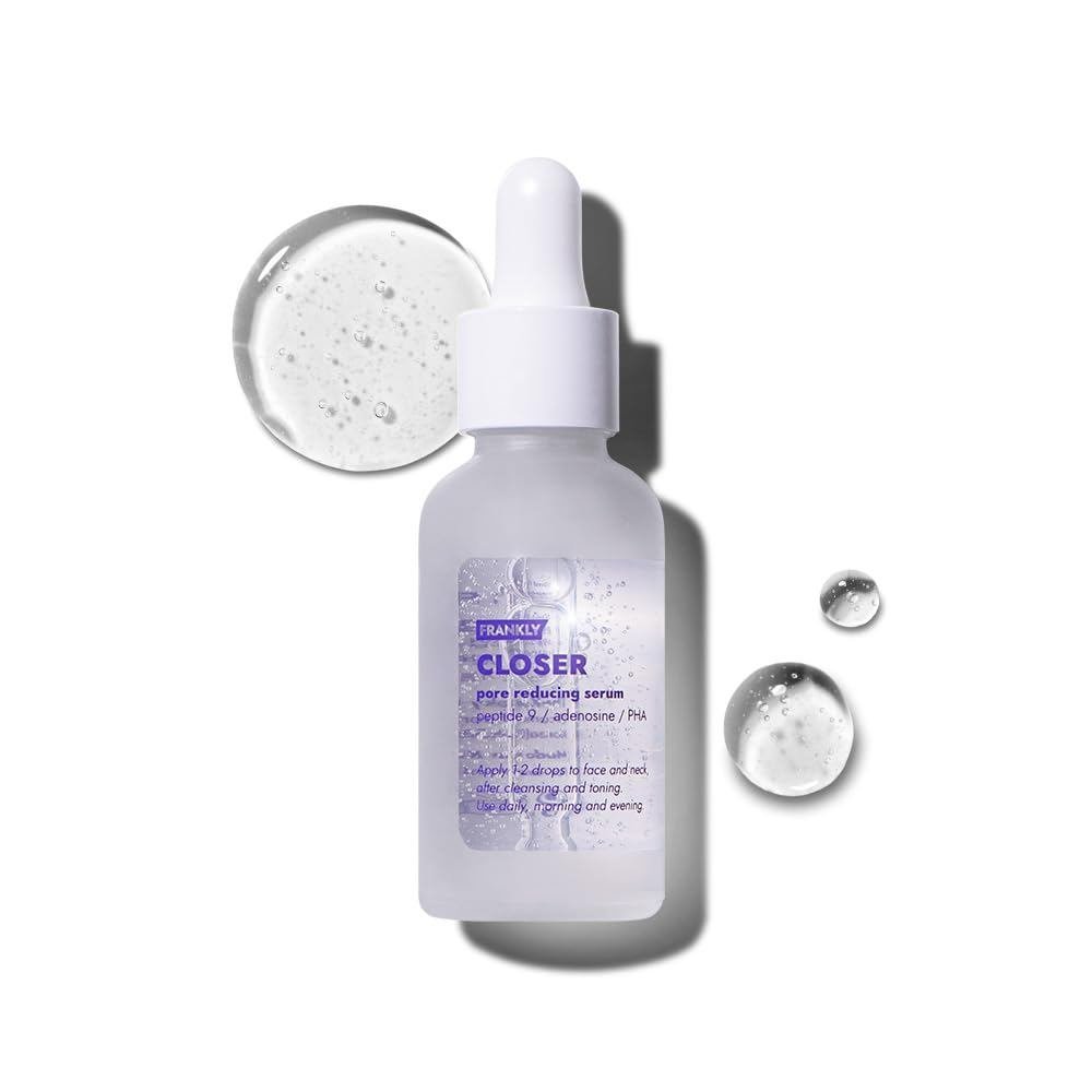 Sérum FRANKLY Closer |   Sérum Redutor de Poros |   9 Peptídeos, Colágeno Vegano, Adenosina, PHA |   Minimizador de Poro